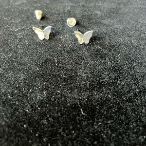 Fashion Jewelry Silver Butterfly Earrings